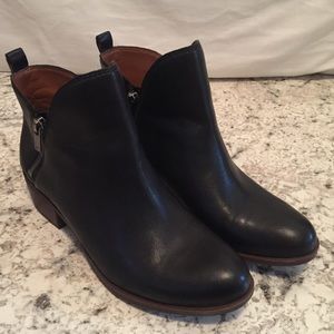 Lucky Brand black leather ankle boots